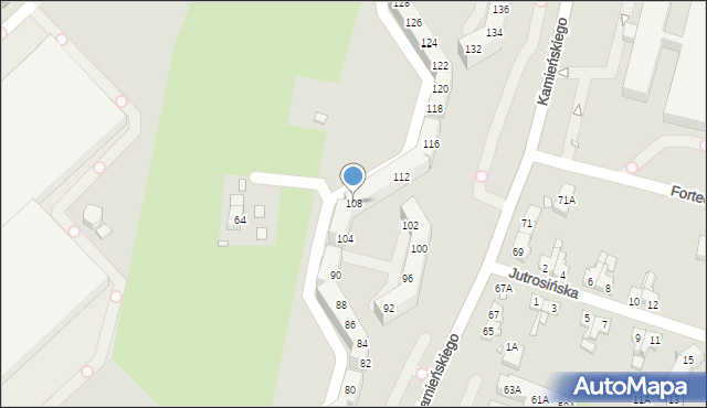 Wrocław, Kamieńskiego Henryka Michała, 108, mapa Wrocławia