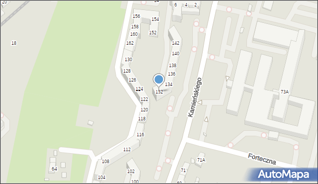 Wrocław, Kamieńskiego Henryka Michała, 132, mapa Wrocławia