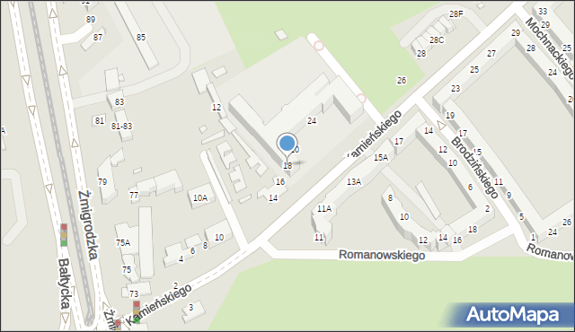 Wrocław, Kamieńskiego Henryka Michała, 18, mapa Wrocławia