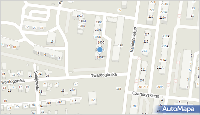 Wrocław, Kamieńskiego Henryka Michała, 190A, mapa Wrocławia