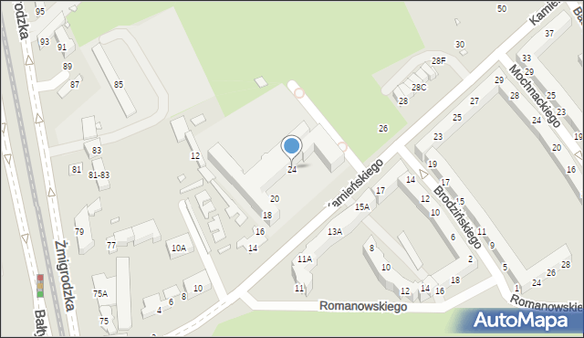 Wrocław, Kamieńskiego Henryka Michała, 24, mapa Wrocławia