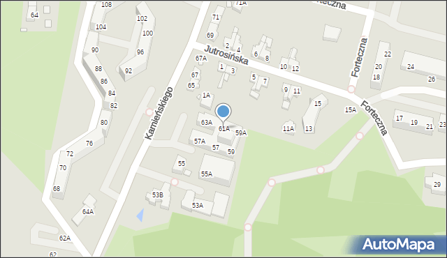Wrocław, Kamieńskiego Henryka Michała, 61A, mapa Wrocławia