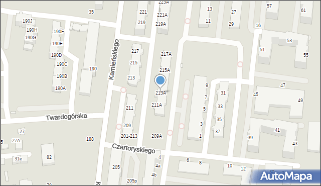 Wrocław, Kamieńskiego Henryka Michała, 213A, mapa Wrocławia