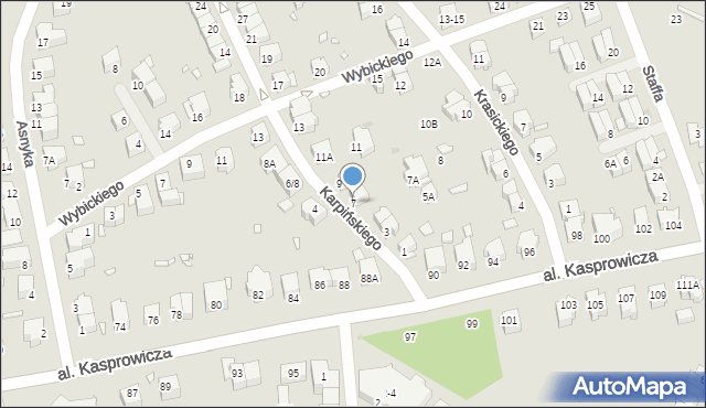 Wrocław, Karpińskiego Franciszka, 7, mapa Wrocławia