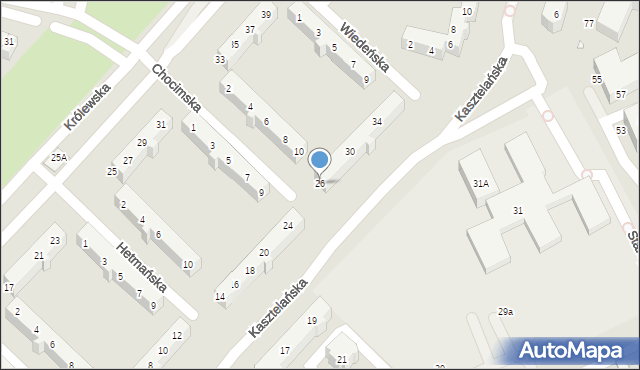 Wrocław, Kasztelańska, 26, mapa Wrocławia