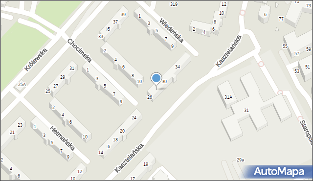 Wrocław, Kasztelańska, 28, mapa Wrocławia