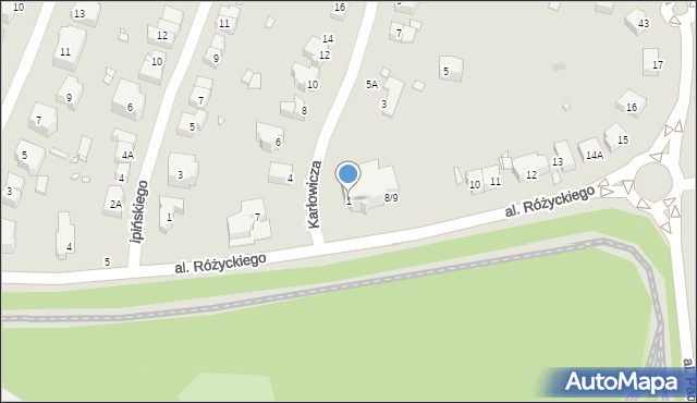 Wrocław, Karłowicza Mieczysława, 1, mapa Wrocławia