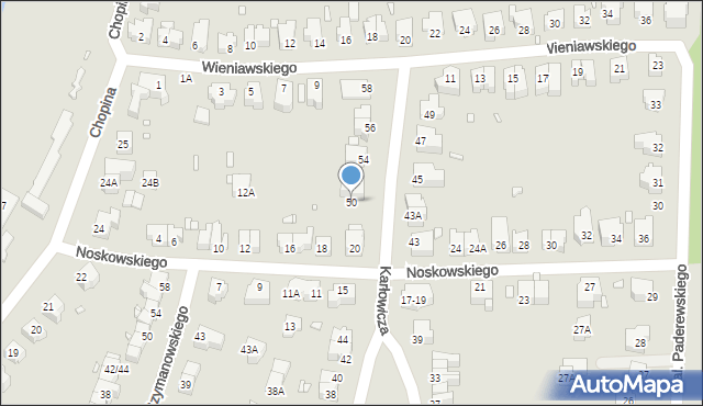 Wrocław, Karłowicza Mieczysława, 50, mapa Wrocławia