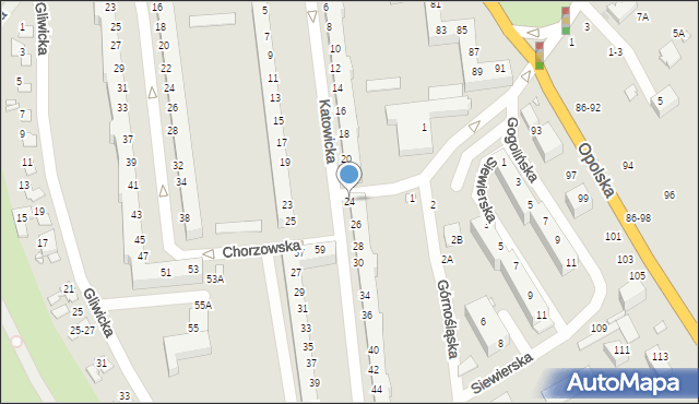 Wrocław, Katowicka, 24, mapa Wrocławia