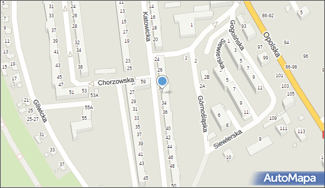 Wrocław, Katowicka, 32, mapa Wrocławia