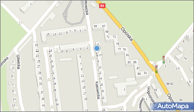 Wrocław, Katowicka, 6, mapa Wrocławia