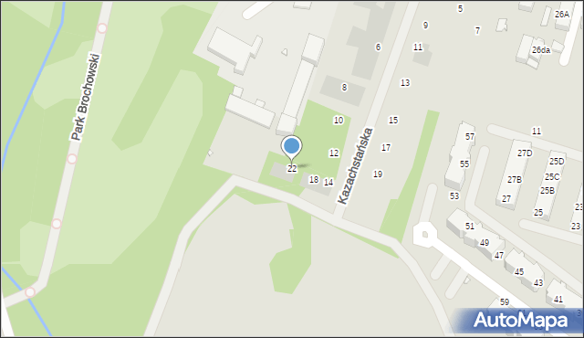 Wrocław, Kazachstańska, 22, mapa Wrocławia