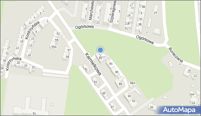 Wrocław, Karmelkowa, 82, mapa Wrocławia