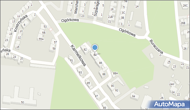 Wrocław, Karmelkowa, 84, mapa Wrocławia