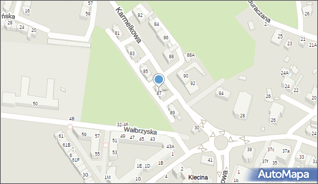 Wrocław, Karmelkowa, 87, mapa Wrocławia