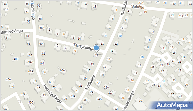 Wrocław, Kadłubka Wincentego, bp., 13, mapa Wrocławia