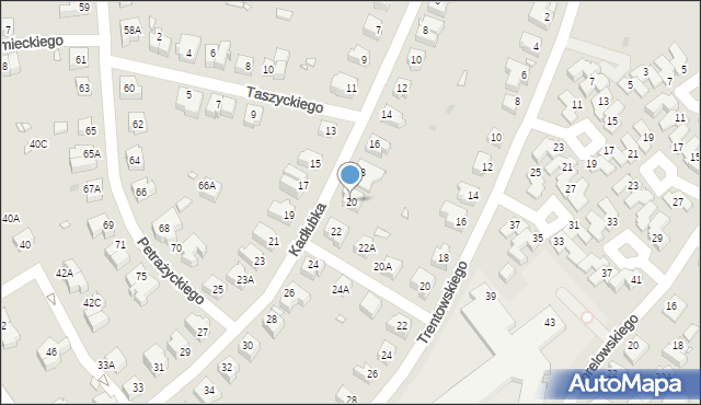 Wrocław, Kadłubka Wincentego, bp., 20, mapa Wrocławia