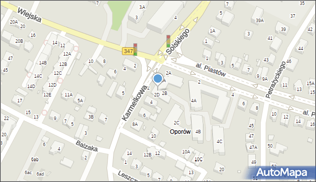 Wrocław, Karmelkowa, 2C, mapa Wrocławia