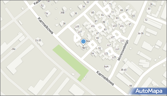 Wrocław, Karmelkowa, 58, mapa Wrocławia