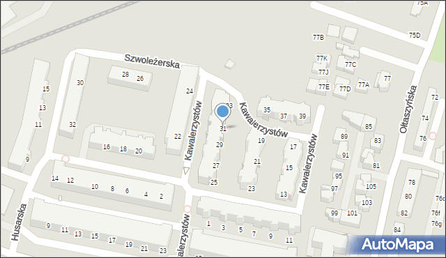Wrocław, Kawalerzystów, 31, mapa Wrocławia
