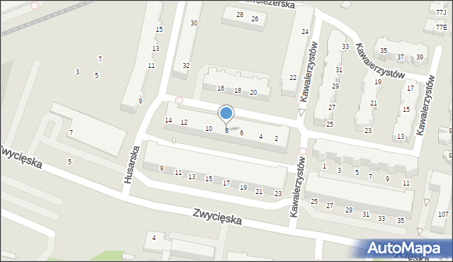 Wrocław, Kawalerzystów, 8, mapa Wrocławia
