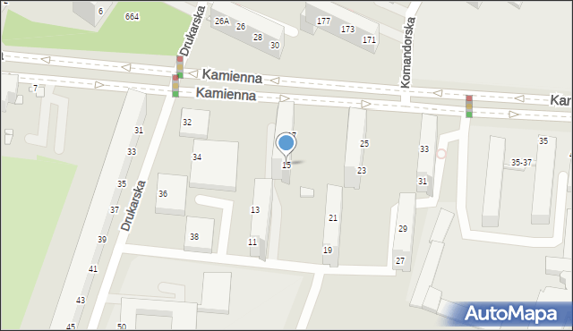 Wrocław, Kamienna, 15, mapa Wrocławia