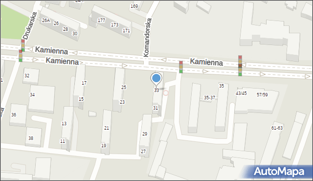 Wrocław, Kamienna, 33, mapa Wrocławia