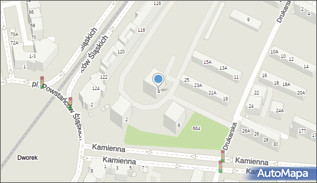 Wrocław, Kamienna, 4, mapa Wrocławia