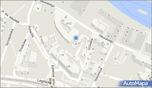 Wrocław, Kaczmarskiego Jacka, 11, mapa Wrocławia