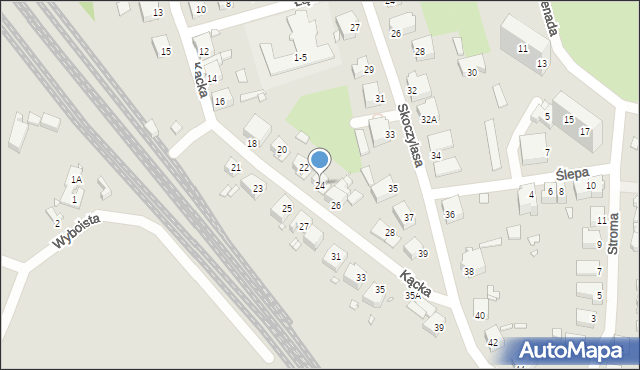 Wrocław, Kącka, 24, mapa Wrocławia