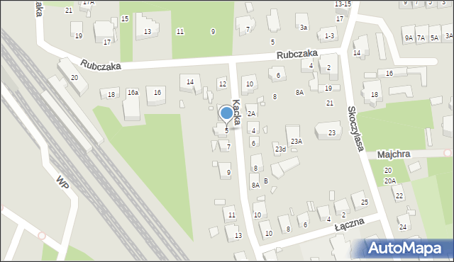 Wrocław, Kącka, 5, mapa Wrocławia