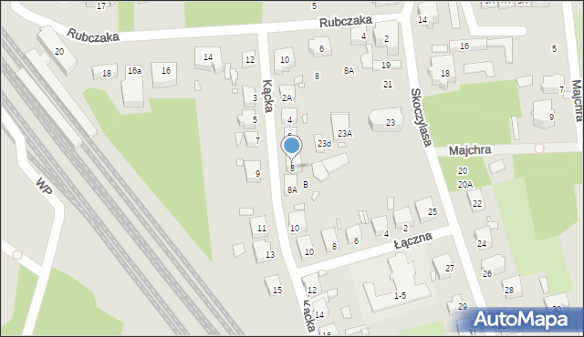 Wrocław, Kącka, 8, mapa Wrocławia