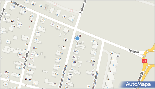Wrocław, Kamiennogórska, 48, mapa Wrocławia