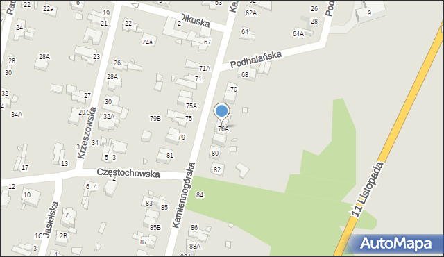 Wrocław, Kamiennogórska, 76A, mapa Wrocławia