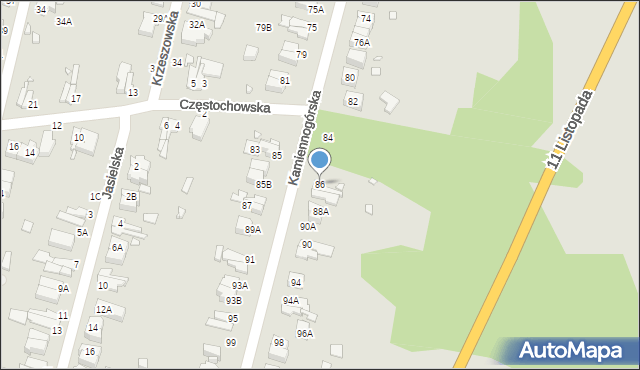 Wrocław, Kamiennogórska, 86, mapa Wrocławia