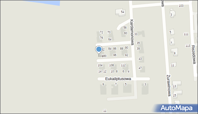 Wrocław, Kardamonowa, 102, mapa Wrocławia