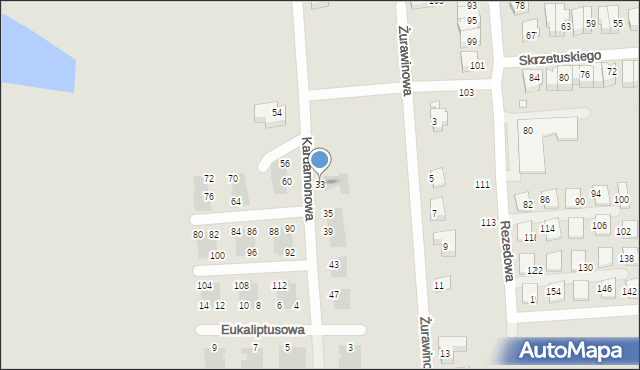 Wrocław, Kardamonowa, 33, mapa Wrocławia