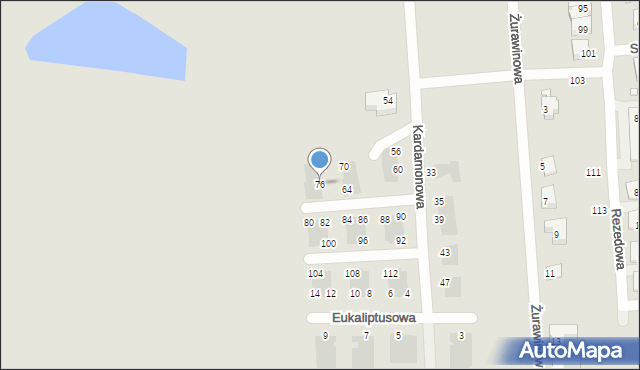 Wrocław, Kardamonowa, 76, mapa Wrocławia