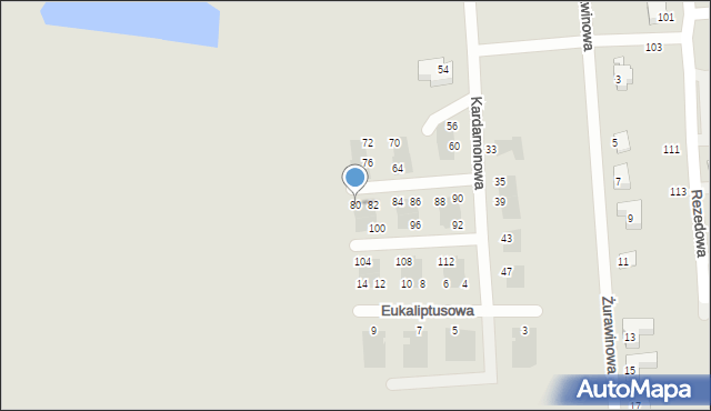 Wrocław, Kardamonowa, 80, mapa Wrocławia