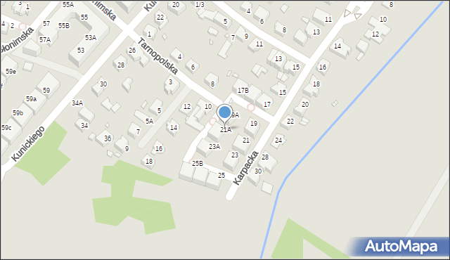 Wrocław, Karpacka, 21A, mapa Wrocławia