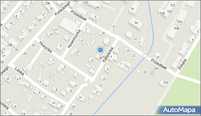 Wrocław, Karpacka, 3A, mapa Wrocławia