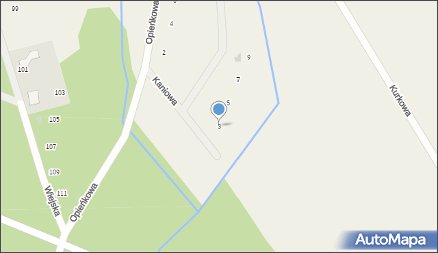 Wronczynek, Kaniowa, 3, mapa Wronczynek