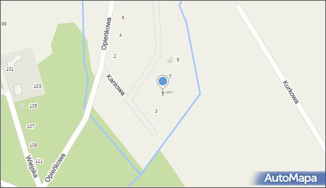 Wronczynek, Kaniowa, 5, mapa Wronczynek