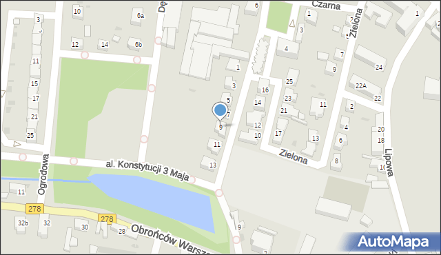 Wschowa, Kasztanowa, 9, mapa Wschowa