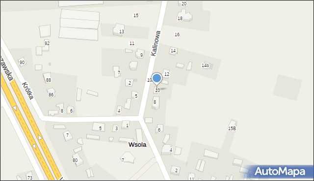 Wsola, Kalinowa, 10, mapa Wsola