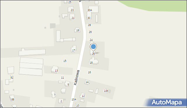 Wsola, Kalinowa, 20, mapa Wsola