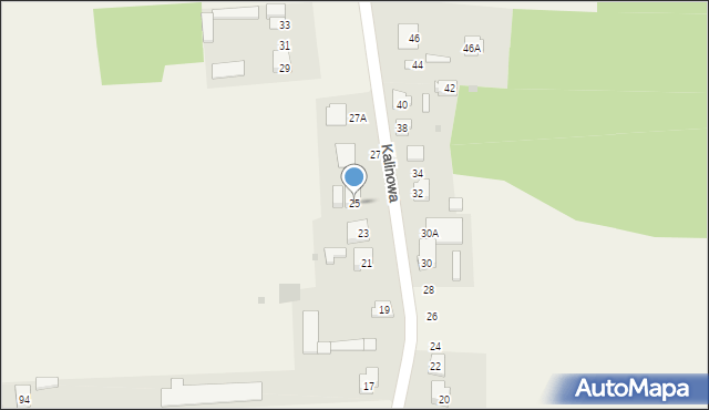 Wsola, Kalinowa, 25, mapa Wsola