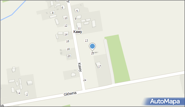 Wymysłów, Kawy, 15, mapa Wymysłów