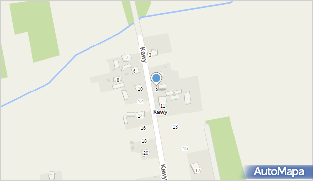 Wymysłów, Kawy, 9, mapa Wymysłów