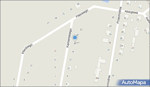 Wysokie Mazowieckie, Kamieńskiego-Huzara Kazimierza, kpt., 16, mapa Wysokie Mazowieckie